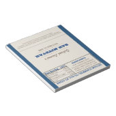 ネイビーブルー&シルバーバー(ユダヤ教の)バル・ミツバーキャンディラッパー ノートパッド (アングル)