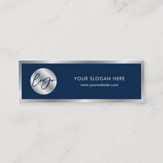 ネイビーブルー&シルバーロゴイベントフリー飲料券 スキニー名刺 (裏面)