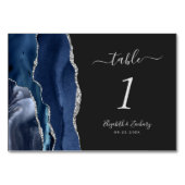 ネイビーブルー シルバー アゲート ダーク ウェディング テーブルナンバー (正面)