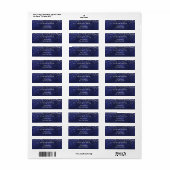 ネイビーブルー シルバー 返信住所 ラベル (フルシート)