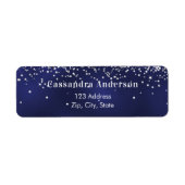 ネイビーブルー シルバー 返送先ラベル ラベル (正面)