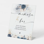 ネイビーブルー&ダスティーバラミモサバーサイン 台座サイン (正面)