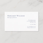 ネイビーブルー ツーレター モノグラム プロフェッショナル 名刺 (裏面)