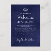 ネイビーブルー トラベル イテリナリー デスティネーション ウェディング エンクロージャーカード (正面)