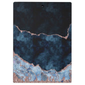 ネイビーブルー&バラゴールドフォイルウォーターカラーマーブルゲート クリップボード (裏面)