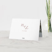 ネイビーブルー&バラゴールドフォイルカスタムウェディングフォト サンキューカード (裏面)