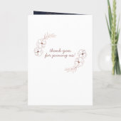 ネイビーブルー&バラゴールドフォイルシ結婚ックの式典 プログラム (裏面)