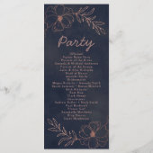 ネイビーブルー&バラゴールドフォイルシ結婚ックの式典 プログラム (裏面)