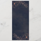 ネイビーブルー&バラゴールドフォイルフローラディナー メニュー (裏面)