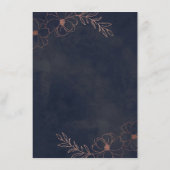 ネイビーブルー&バラゴールドフォイルフローラディナー メニュー (裏面)