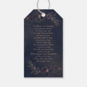 ネイビーブルー&バラゴールドフォイルブライダルディスプレイシャワー ギフトタグ (裏面)