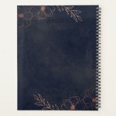 ネイビーブルー&バラゴールドフォイル日付の結婚保存 プランナー手帳 (裏面)