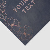 ネイビーブルー&バラゴールドフォイル縁どフローラ結婚ズ 薄葉紙 (詳細)