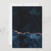 ネイビーブルー&バラ金ゴールドアガテベビーシャワー招待状 招待状 (裏面)