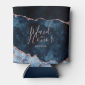 ネイビーブルー&バラ金ゴールドアガテマーブルメイド・オブ・オーナー（花嫁付き添い人） 缶クーラー (正面)