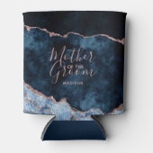 ネイビーブルー&バラ金ゴールドアゲートマザーオブザグルーミング 缶クーラー (正面)