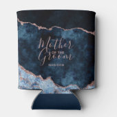 ネイビーブルー&バラ金ゴールドアゲートマザーオブザグルーミング 缶クーラー (裏面)