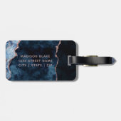 ネイビーブルー&バラ金ゴールドアゲートマザーオブザブライド ラゲッジタグ (裏面横)