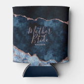 ネイビーブルー&バラ金ゴールドアゲートマザーオブザブライド 缶クーラー (正面)