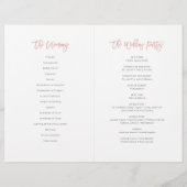 ネイビーブルー&バラ金ゴールドシック結婚式 プログラム冊子 (裏面)