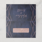 ネイビーブルー&バラ金ゴールドジオメトリックテーブルシーティング プレイスカード (外部開封)