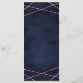 ネイビーブルー&バラ金ゴールドジオメト結婚リのメニュー メニュー (裏面)