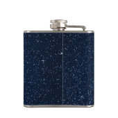 ネイビーブルー&バラ金ゴールドスパークルモノグラムイニシャル フラスク (裏面)