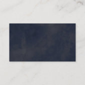 ネイビーブルー&バラ金ゴールドリザーブドシー結婚ツ プレイスカード (裏面)