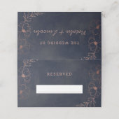 ネイビーブルー&バラ金ゴールドリザーブドシー結婚ツ プレイスカード (外部開封)
