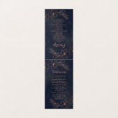 ネイビーブルー&バラ金ゴールド結婚のセレモニープログラム (外部フラット)