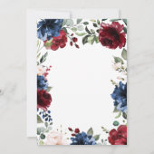 ネイビーブルー バーガンディー ブラッシュピンク アニバーサリー パーティー 招待状 (裏面)