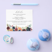 ネイビーブルー、バーガンディ、ピンクの花柄の詳細 チラシ (シングル)