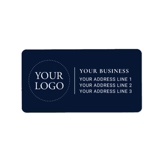 ネイビーブルー |ビジネスカスタム企業のロゴ ラベル (正面)