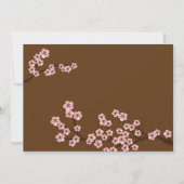 ネイビーブルー&ピンクさくらんぼブロッサム庭園の結婚式 招待状 (裏面)