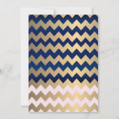 ネイビーブルー、ピンクと金ゴールド – リハーサルディナー 招待状 (裏面)