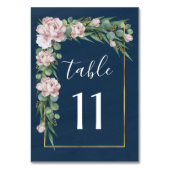 ネイビーブルー&ピンクダスティーバラグリーン結婚金ゴールド テーブルナンバー (裏面)
