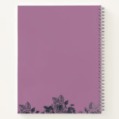 ネイビーブルー&ピンクデリケートバラ縁ど | 結婚s ノートブック (裏面)