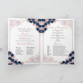 ネイビーブルー&ピンクバタフライキンセアニェラプログラム 招待状 (内部)