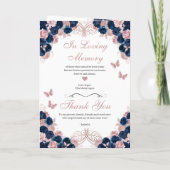 ネイビーブルー&ピンクバタフライキンセアニェラプログラム 招待状 (裏面)