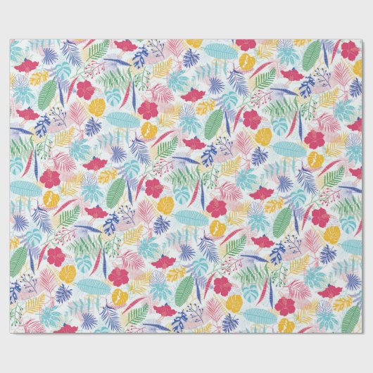 ネイビーブルー ピンク ワイルドレイン フォレスト エバーグリーン ウェディング ラッピングペーパー (フラット)