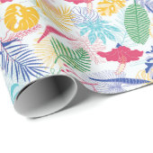 ネイビーブルー ピンク ワイルドレイン フォレスト エバーグリーン ウェディング ラッピングペーパー (ロールコーナー)