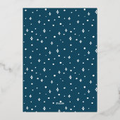 ネイビーブルー ピースオンアース レタリング フォト シルバー 箔シーズンカード (裏面)