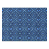 ネイビーブルー&フェイク金ゴールド大理石ダイヤモンドパターン  テーブルクロス (正面(横))