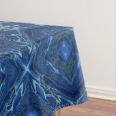 ネイビーブルー&フェイク金ゴールド大理石ダイヤモンドパターン  テーブルクロス (インサイチュ)