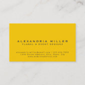 ネイビーブルー&ブライトイエローフローラデザイン 名刺 (裏面)