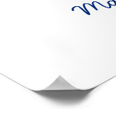 ネイビーブルー ブラウン 鳥 指紋 ツリー 結婚式 ポスター (角)