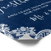 ネイビーブルー ブラッシュ フラワー ラッセル 結婚式 ゲストブック サイン (角)