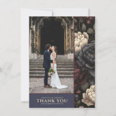 ネイビーブルー&ブルガンディームーディフローラ サンキューカード (正面)