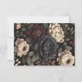 ネイビーブルー&ブルガンディームーディフローラ 出欠カード (裏面)