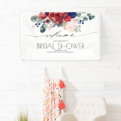 ネイビーブルー&ブルゴーニュフローラブライダルシャワー 横断幕 (インサイチュ)